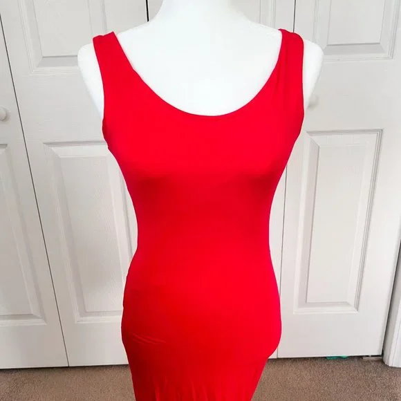 open lace back dress Red Tank Dress | Eco-Friendly | Sustainable Women's Clothing
